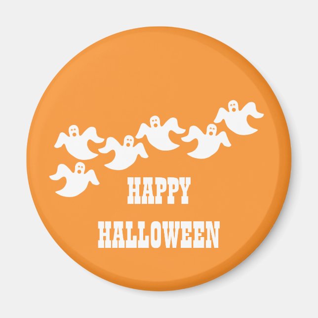 Imán Ghost Party Halloween Magnet, Orange (Frente)