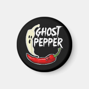 Imán Ghost Pepper Funny Spicny Hot Halloween Ghost Pepp