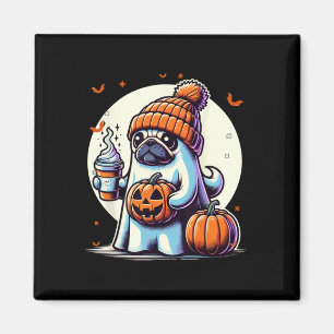 Imán Ghost Pug Calabaza Bebe Beanie Fall Halloween