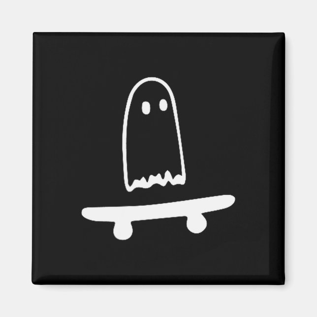 Imán Ghost Skateboard Lazy Halloween Costume Funny Skat (Frente)