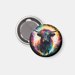 Imán Ghostly Grace: Vaca Highland espectral Holográfica