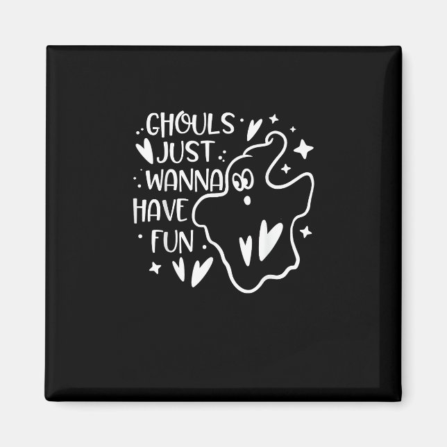 Imán Ghouls solo quieren divertirse con Halloween diver (Frente)