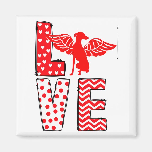 Imán Ghound Valentines Day Love Valentine Cute Heart  (Frente)
