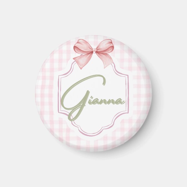 Imán Gianna Baby Nursery Bow&Gingham (Frente)