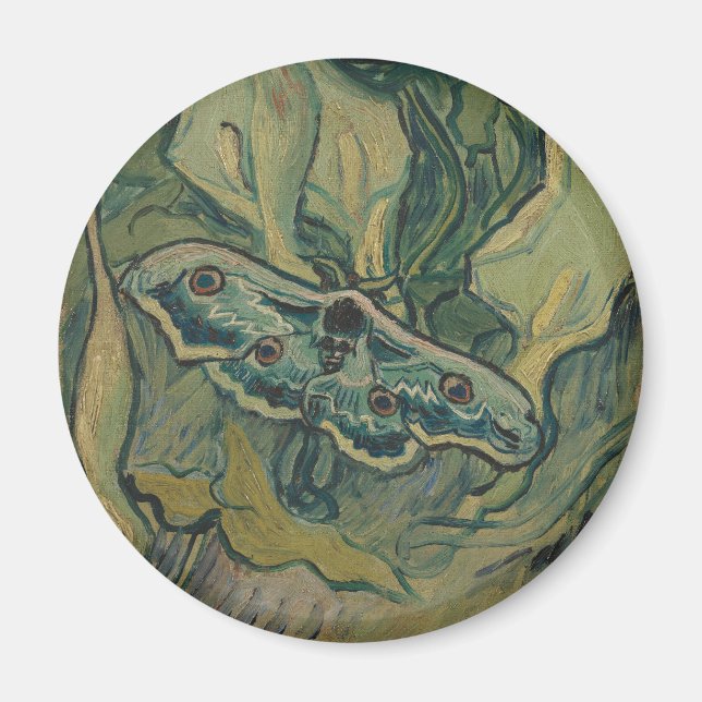 Imán Giant Peacock Moth (1889) de Vincent van Gogh (Frente)