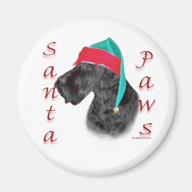 Imán Giant Schnauzer Santa Paws (Frente)