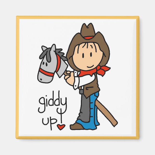 Imán Giddy Up Cowboy T camisetas y regalos (Frente)