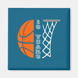 Imán Gif de cumpleaños de baloncesto para niños de 10 a