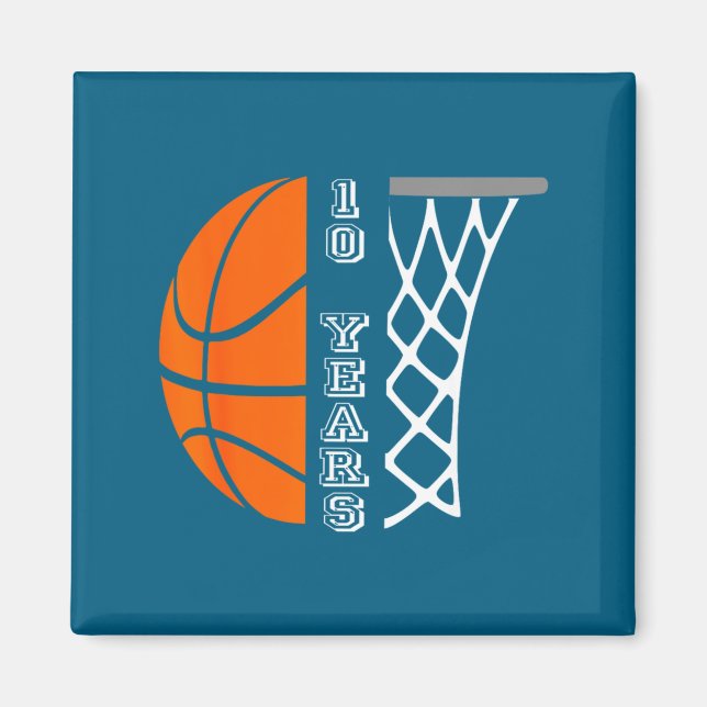 Imán Gif de cumpleaños de baloncesto para niños de 10 a (Frente)