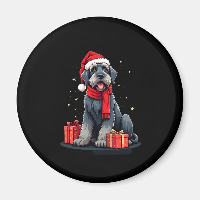Imán Gigante Schnauzer Navidades de perro Fiestas festi (Frente)