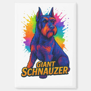 Imán Gigante Schnauzer Vibrante de Pop-Art