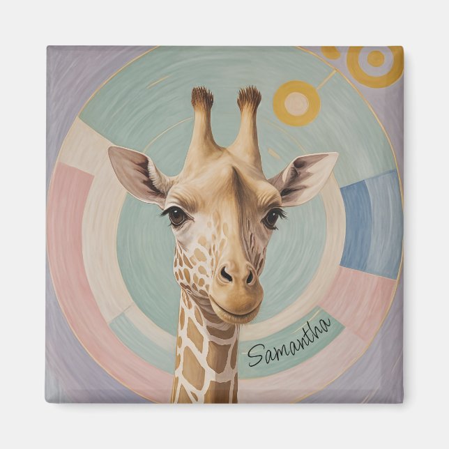 Imán Gigante suave: Pastel Giraffe (Frente)