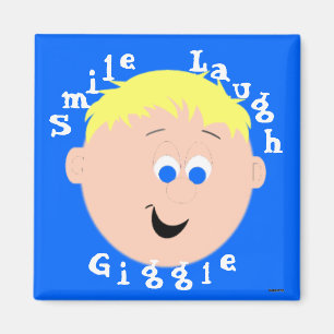 Imán Giggle Faces Blona Blue Eyed Boy