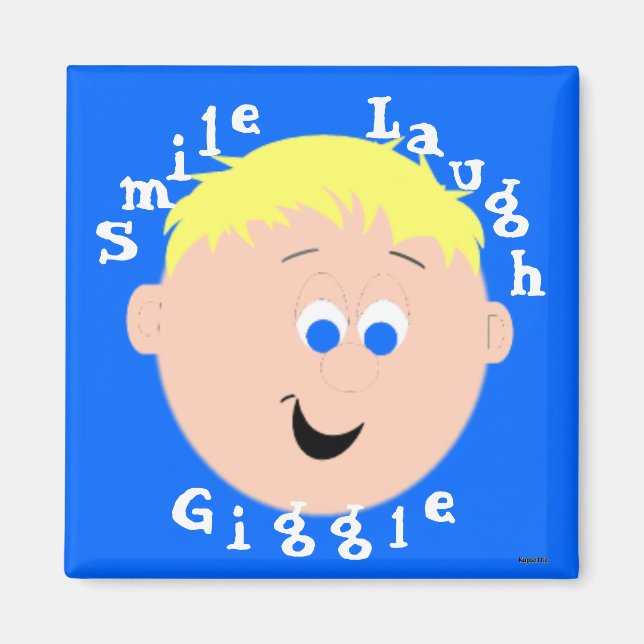 Imán Giggle Faces Blona Blue Eyed Boy (Frente)