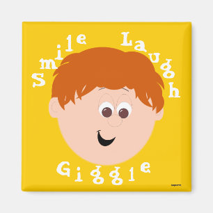 Imán Giggle Faces Boy Redhead