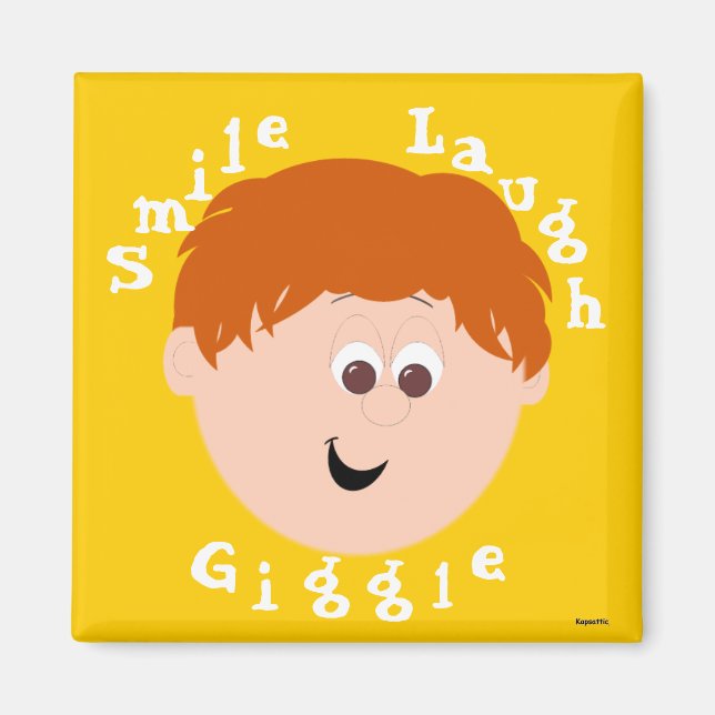 Imán Giggle Faces Boy Redhead (Frente)