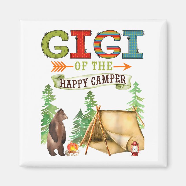 Imán Gigi Of The Happy Camper First Birthday Camng  (Frente)