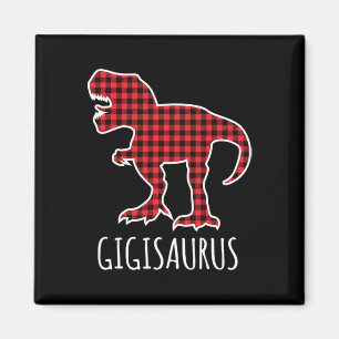 Imán Gigisaurus Buffalo Plaid Dinosaur Divertido Combin