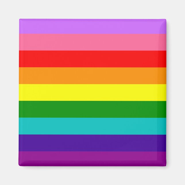 Imán Gilbert Baker’s 9-Stripe Rainbow Flag  (Frente)