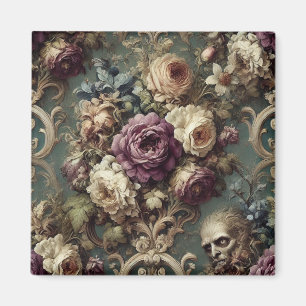 Imán Gilded Unease - Diseño floral gótico victoriano