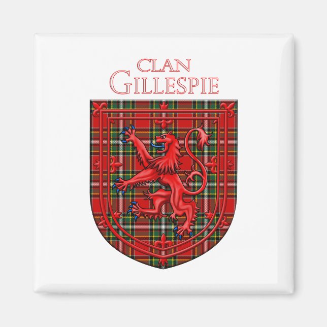 Imán Gillespie Tartan Scottish Plaid Lion Rampant (Frente)