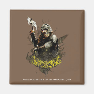 Imán GIMLI™ con collage del vector del hacha