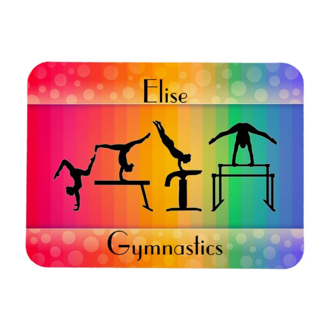 Imán Gimnasia Arcoiris con Chicas Eventos de Gimnasia (Horizontal)