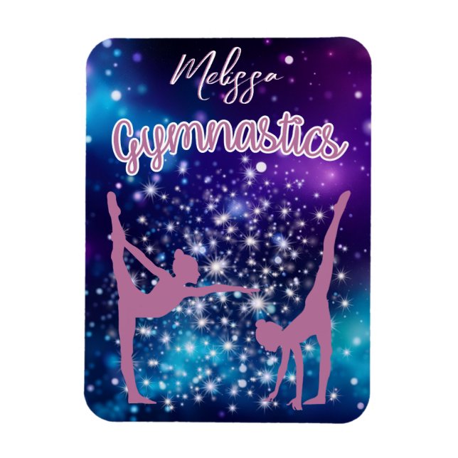Imán Gimnasia Galaxia Turquesa Púrpura Personalizada (Vertical)