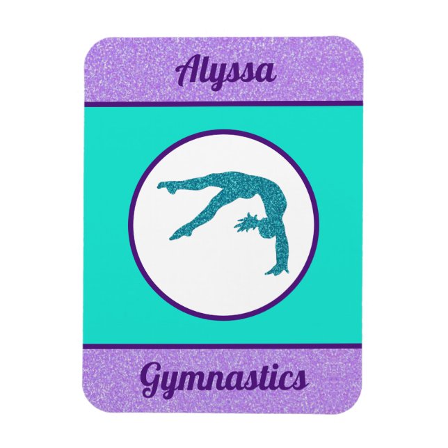 Imán Gimnasia Púrpura / Turquesa (Vertical)