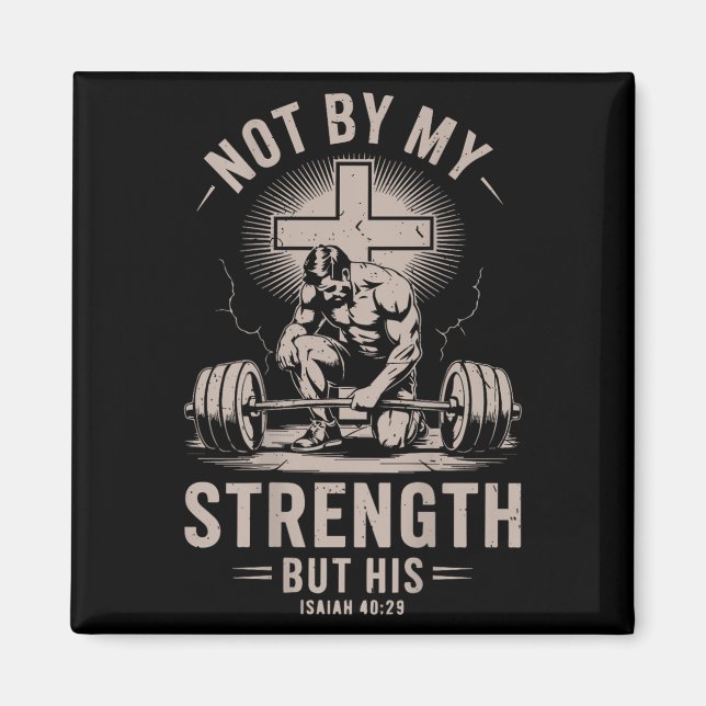 Imán Gimnasio Cristiano No Por Mi Fuerza Sino Por Su Ba (Frente)