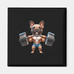 Imán Gimnasio francés de Bulldog Frenchie Weightlifter
