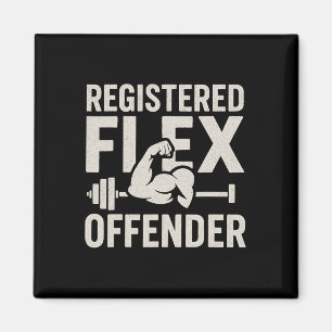 Imán Gimnasio Funny Offender Flex Registrado Workout Bo