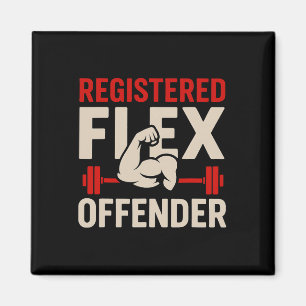 Imán Gimnasio Funny Offender Flex Registrado Workout Bo