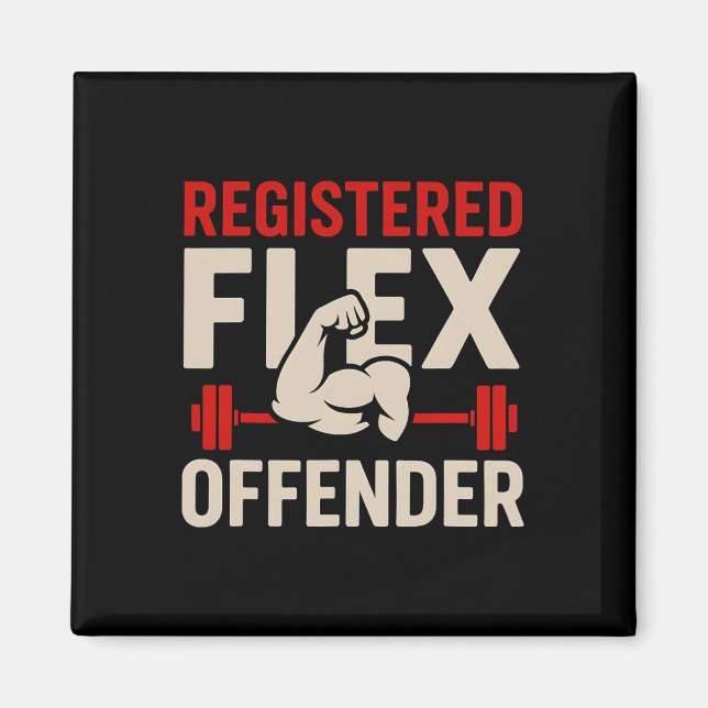 Imán Gimnasio Funny Offender Flex Registrado Workout Bo (Frente)