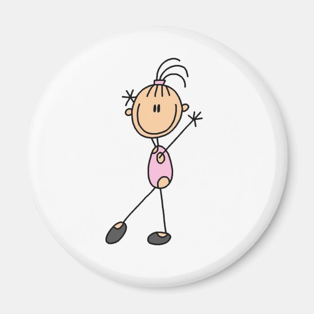 Imán Gimnasta chica en rosa (Frente)