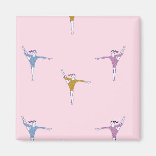 Imán gimnastas rosas