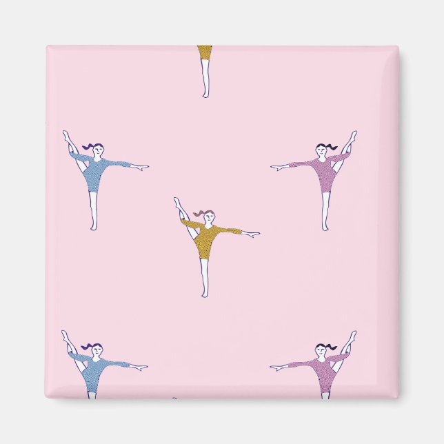 Imán gimnastas rosas (Frente)