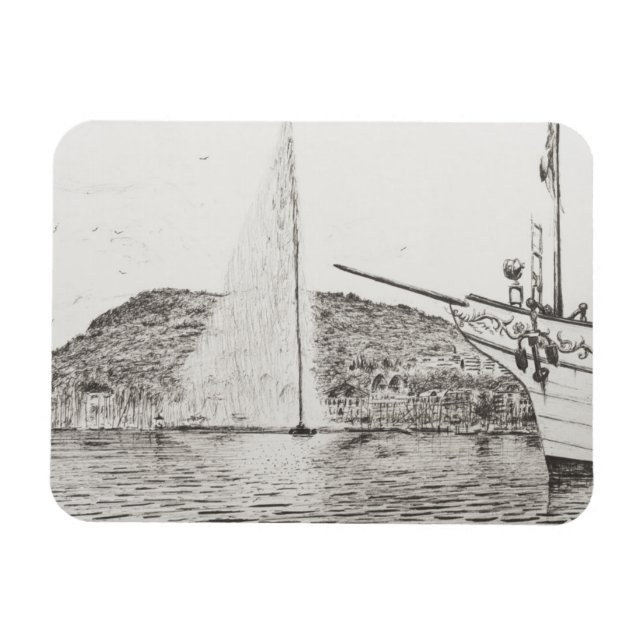 Imán Ginebra Fuente y Barco de placer Boat 2011 (Horizontal)