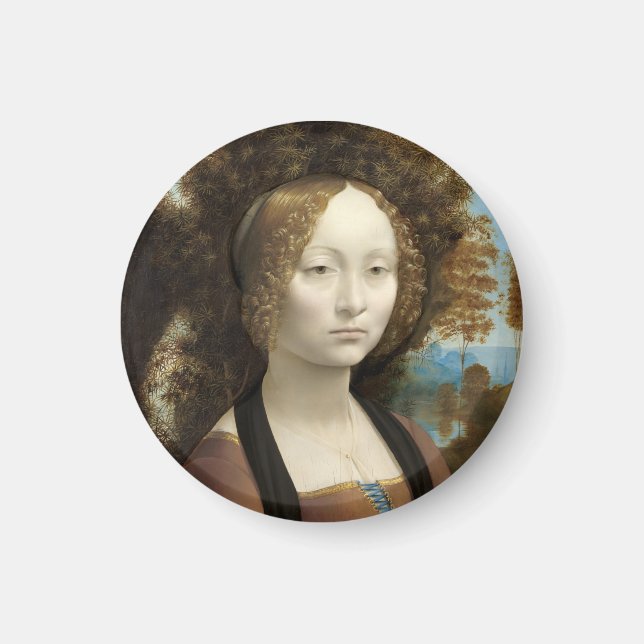 Imán Ginevra de' Benci Leonardo da Vinci (Frente)