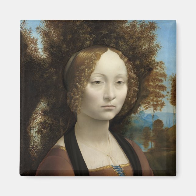 Imán Ginevra de' Benci por Leonardo Da Vinci (Frente)