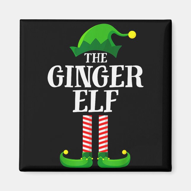 Imán Ginger Elf Matching Family Group Christmas Party P (Frente)