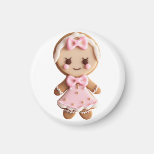 Imán Gingerbread/Baby-Doll\Pink Bow\Magnet