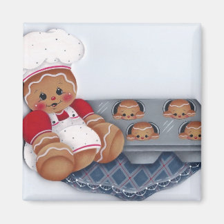 Imán Gingerbread Chef y Baby Ginger Muffins Magnet