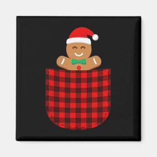 Imán Gingerbread Cookie Buffalo Red Plaid Cket Christma