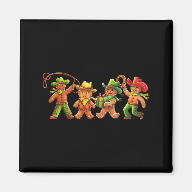 Imán Gingerbread Cowboy Christmas Cookie Baker Western  (Frente)