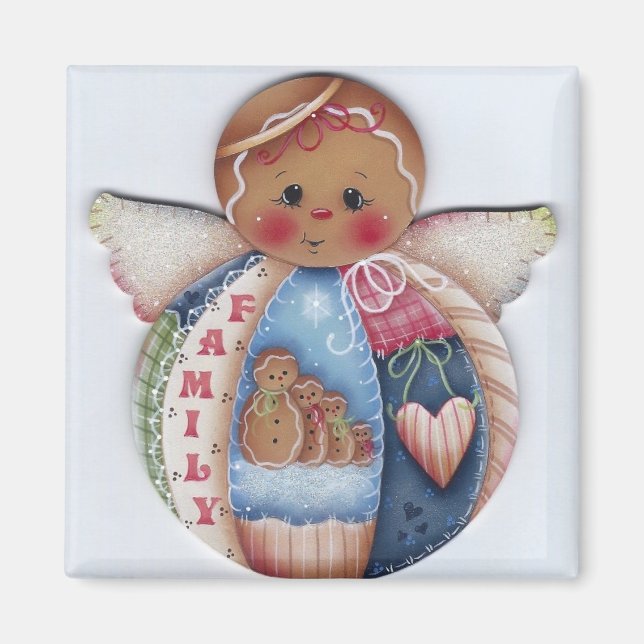 Imán Gingerbread Family Angel Magnet (Frente)