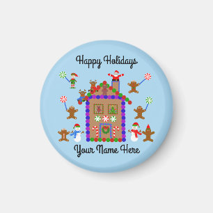 Imán Gingerbread House #2 Round Magnet