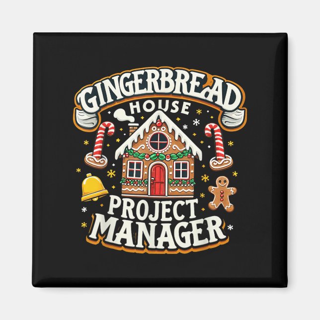 Imán Gingerbread House Project Manager Xmas Decoración (Frente)