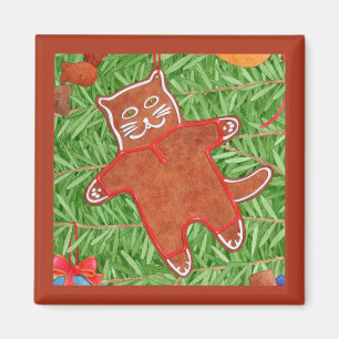 Imán GINGERBREAD KITTY Square Magnet / Gingbread