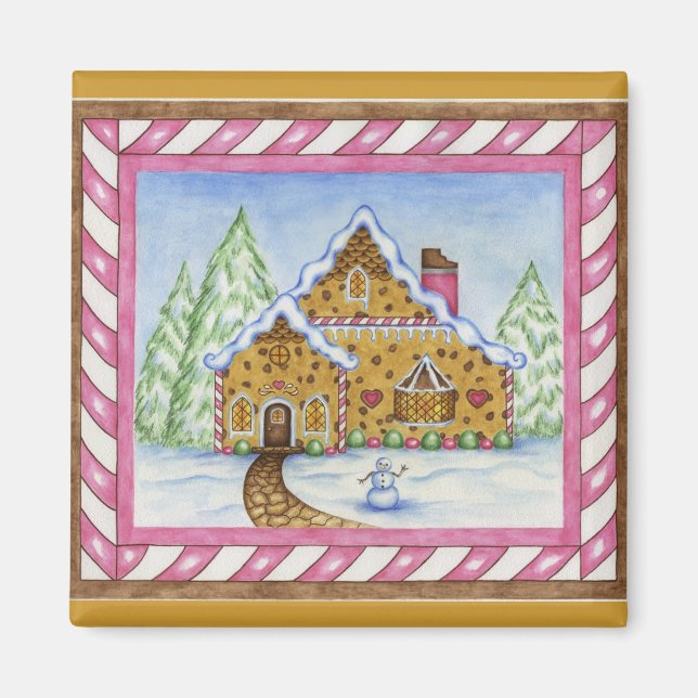 Imán Gingerbread Lodge House Magnet (Frente)